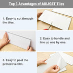 AULIGET 2-Piece Grey Shale Peel and Stick Backsplash Wall Tiles, Laundry Room - Image 7