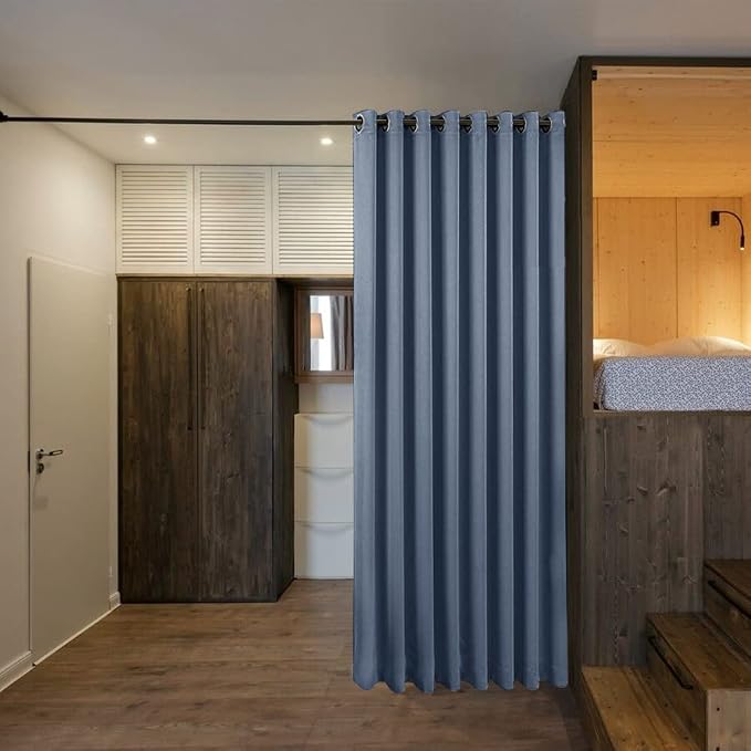 NICETOWN Closet Door Curtain, Noise Blocking Room Divider Curtain Screen - Image 2