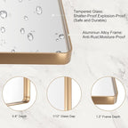 LOAAO 24”X36” Gold Bathroom Mirror, Rounded Rectangle Gold Frame Mirror - Image 5