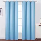 LEMOMO Sky Blue Thermal Blackout Curtains/42 x 84 Inch/Set of 2 Panels Room by Lemomo