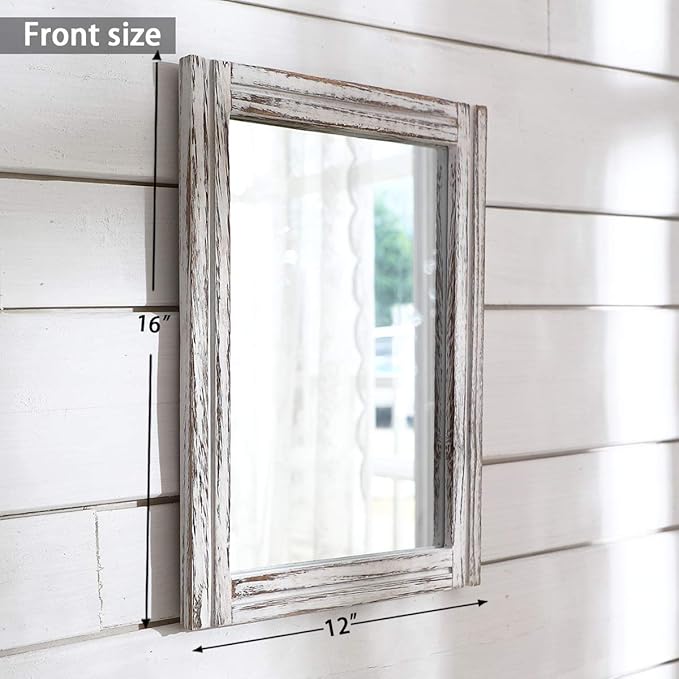 AAZZKANG Wall Mirror with Wood Framed Rustic Mirrors - Image 2