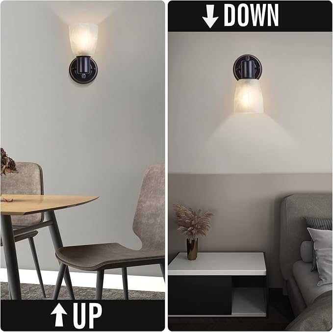 Wall Sconces Set of 2, Matte Black Vanity Lights - Image 3