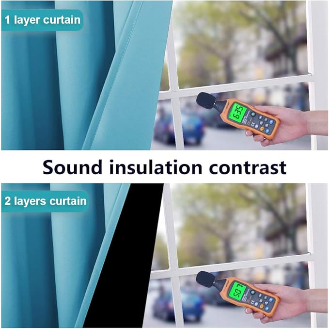 NICETOWN 100% Blackout Window Curtain Panels, Teal Blue, 2 Pieces, 62-inch Wide - Image 3