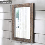 AAZZKANG Mirror with Wood Framed Rectangle Rustic Wall Mirrors Decor - Image 2
