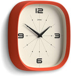JONES CLOCKS® Pulsar wall Clock | Square Rounded Retro Clock | 10 inch | Orange - Image 2
