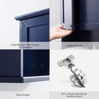 VANIRROR Navy Blue Bathroom Cabinet Wall Mounted - Image 4