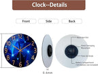 Blue Wall Clock Battery Operated 16 Inch Analog Glass Wall Clock Non Ticking - Image 8