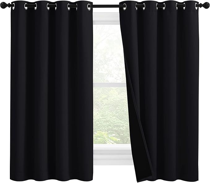 NICETOWN Truly Blackout Curtains 57 inches Length, 2 Thick Layers Completely by NICETOWN