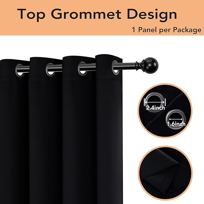 BONZER Room Divider Curtain Grommet Thermal Insulated Wide Blackout Curtains - Image 3