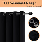 BONZER Room Divider Curtain Grommet Thermal Insulated Wide Blackout Curtains - Image 3