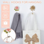 Beautiful Pink Flower Decorative Wall Hook, Fancy Cute Handmade Resin Rose Robe - Image 8