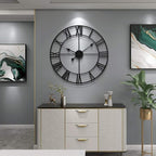LEIKE Large Wall Clock, Non Ticking, Battery-Operated, Rustic Round Modern - Image 8
