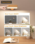 DetarZinLED Wall Lights Battery Operated Wooden, Magnetic Wall Sconces - Image 4