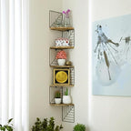 Love-KANKEI Corner Shelf Wall Mount of 5 Tier Rustic Wood Floating Shelves Wall - Image 2