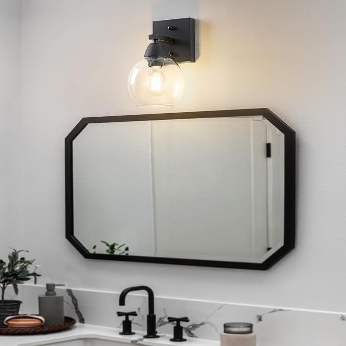 Bathroom Light Fixtures, 1-Light Matte Black Vanity Light - Image 2