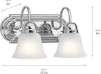 Kichler 12.25" 2-Light Vanity Bath Light in Chrome, Modern Bathroom Light - Image 2