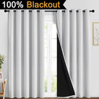 Yakamok 100% Blackout Curtains 84 Inches Long, 2 Thick Layers Heat and Full - Image 2