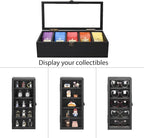 Ikee Design Wall Mounted Wooden Collectible Display Case 5 Shelf Display - Image 4
