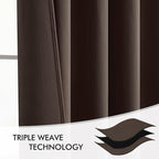MIULEE Chocolate Brown Back Tab Blackout Curtains 72 Inches Long 2 Panels Set - Image 7