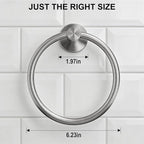 SetSail Towel Holder for Bathroom Wall Silver Towel Ring Stainless Steel Hand - Image 2