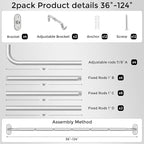 2 Pack Curtain Rods 36-120 Inch, Living Room, Sliding Door - Image 7