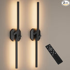 Battery Operated Wall Sconce Set of Two, USB Rechargeable Wall Sconce by hunhun