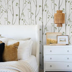 Timeet Green White Leaf Floral Boho Wallpaper 16" x 393.7" Self-Adhesive - Image 2