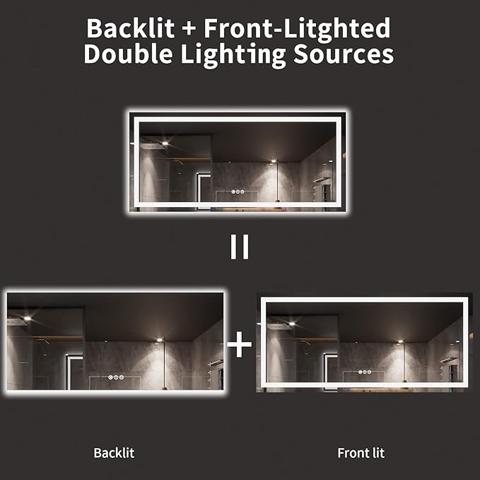 LOAAO 77X36 LED Bathroom Mirror - Image 6