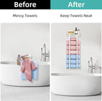 STWWO Wall Towel Rack for Rolled Towels, Towel Storage for Small Bathroom Can - Image 2