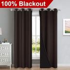 NICETOWN Toffee Brown Full Shade Curtain Panels, Pair of Thermal Insulated & - Image 2