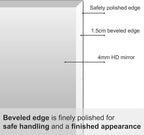 Beveled Bathroom Mirror for Wall, Rectangle Frameless Wall Mirror 24" x 16" - Image 4