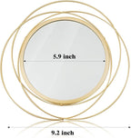 3 Set 9.5 Inch Gold Circle Mirrors Wall Decor Iron Frame Wire Mirror Metal - Image 7