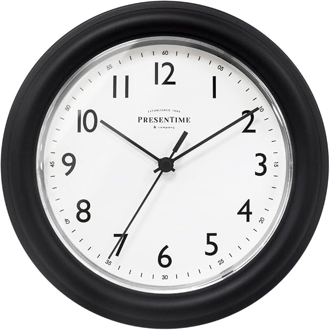PresenTime & Co. 8.5" Modern Farmhouse Essential Wall Clock, Silent non Ticking by Presentime