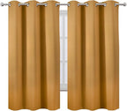 LEMOMO Mustard Yellow Thermal Blackout Curtains/38 x 63 Inch/Set of 2 Panels - Image 2