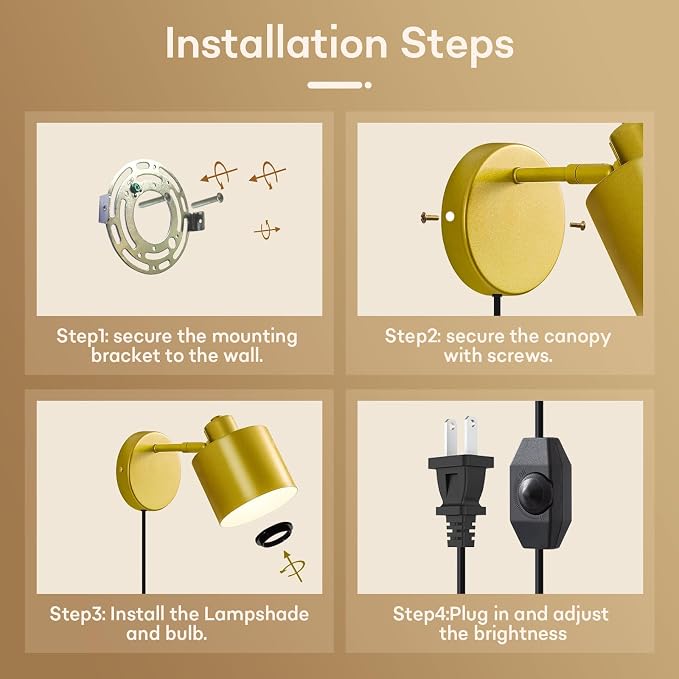 Lightess Plug in Wall Sconce - Image 9