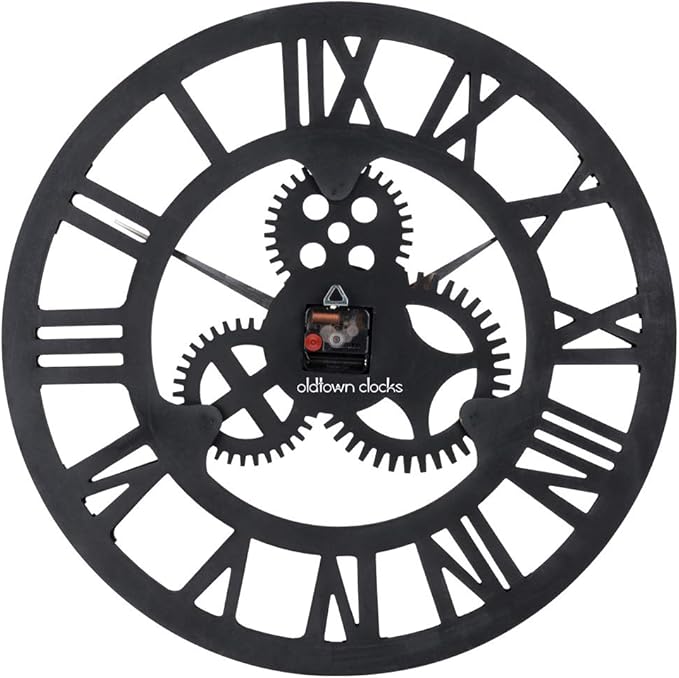 33" Roman Silver Noiseless Silent Gear Wall Clock - Image 4