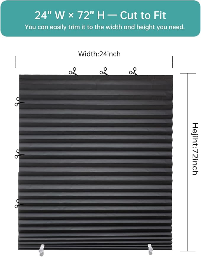 Changshade 6 Pack Temporary Shades, Pleated Paper Blinds - Image 3