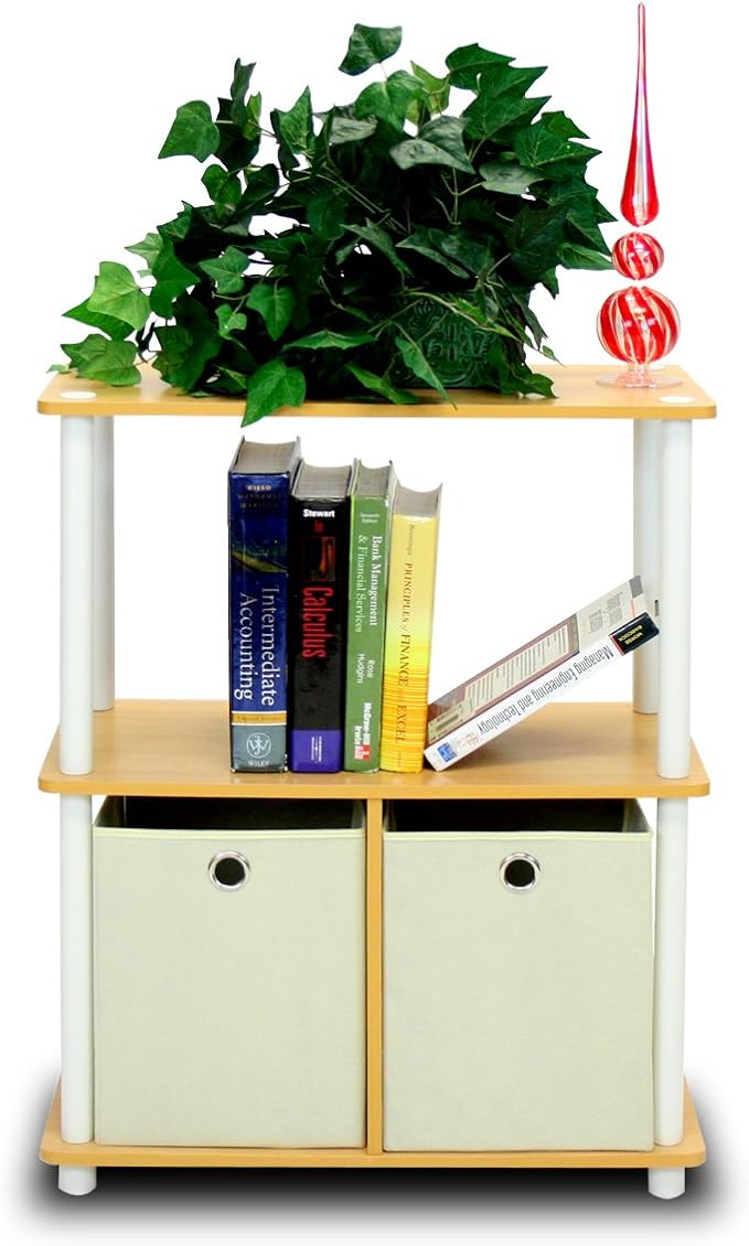 Furinno TURN-N-TUBE Storage Shelves Set of 2, 3-Tier Toolless Book Shelf - Image 4