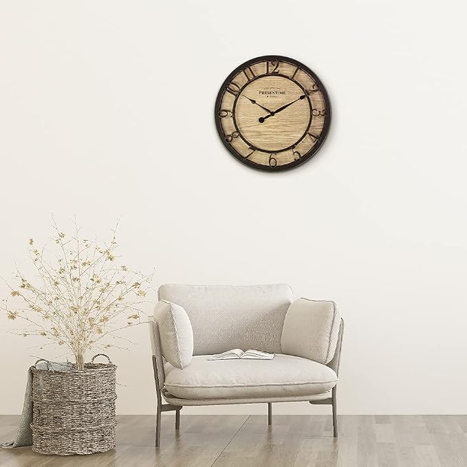 Presentime & Co 10" Farmhouse Series Wall Clock, Cottage Style, Vintage Design - Image 6