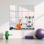 Ruomeng Home Gym Mirrors 12" x 12" x 16Pcs Wall Mounted Mirror Glass Frameless by Ruomeng