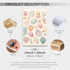 Pink Seashell Posters Coastal Cowgirl Canvas Wall Art Beach House Starfish - Image 2