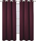 LEMOMO Burgundy Red Thermal Blackout Curtains/42 x 84 Inch/Set of 2 Panels Room - Image 2