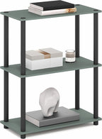 Furinno Turn-N-Tube Storage Shelves, 3-Tier Book Shelf, Corner Shelf, Toolless - Image 3