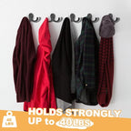 20 Pack Coat Hooks Wall Hooks for Hanging, Heavy Duty Double Prong Metal Hook - Image 3