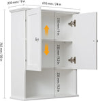 VANIRROR White Bathroom Wall Cabinet Over The Toilet Storage Cabinet, 24x30 - Image 2