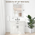 White Grey Wood Effect Framed Wall Mirror, 22x30 Rectangle Mirror, - Image 2