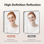 USHOWER Brushed Nickel Bathroom Mirror 24"x36", Rounded Corner, Aluminum Frame - Image 2