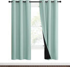 NICETOWN Aqua Blue 100% Blackout Curtain Set, Thermal Insulated & Energy - Image 2