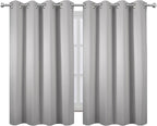 LEMOMO Blackout Curtains 52 x 45 inch/Light Grey Curtains Set of 2 - Image 2