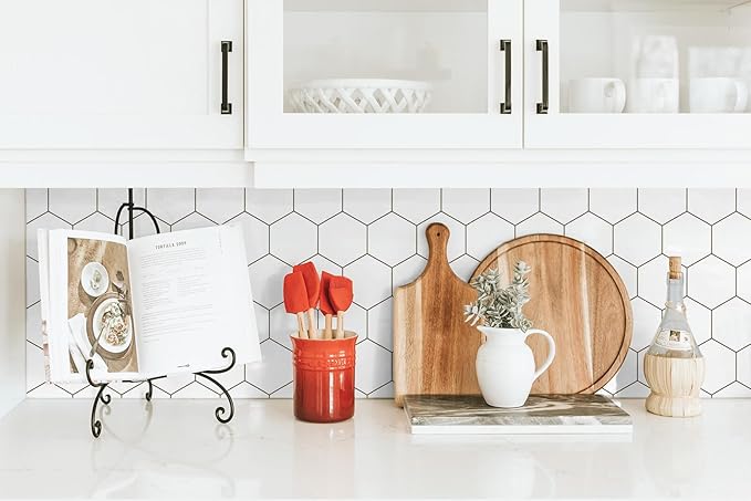 Kitchen Peel and Stick Wallpaper White Wallpaper Modern Contact Paper - Image 8
